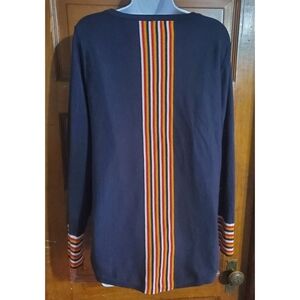 Hannah Scoop Neck Sweater with Striped Cuffs and Back